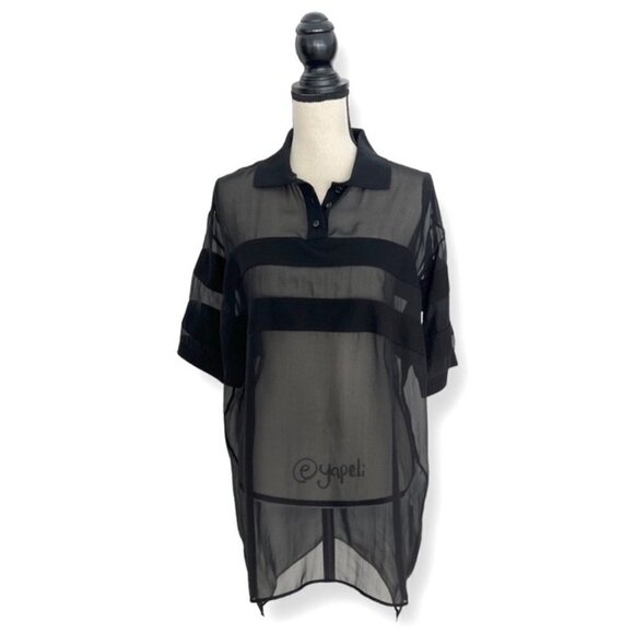 Givenchy Paris sheer stripped silk blouse size 38